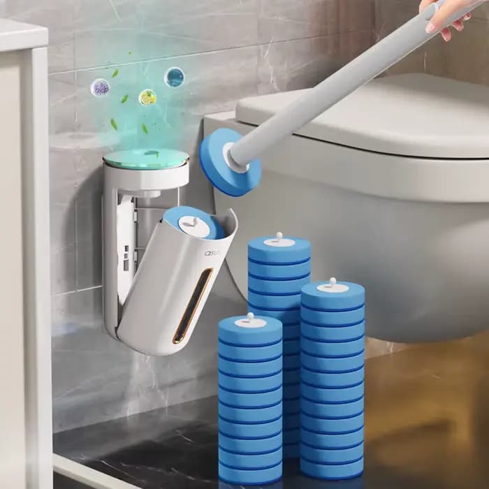 Brosse de toilette jetable murale pour salle de bain