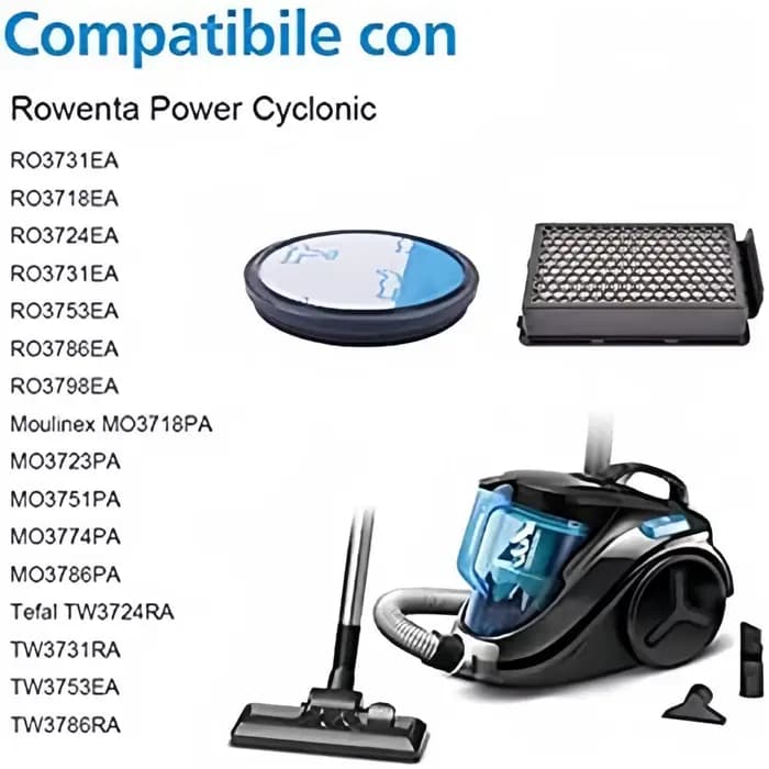 Filtre Hepa Compatible pour Rowenta Compact Power Cyclonic RO3731 RO3753 RO3786 RO3798