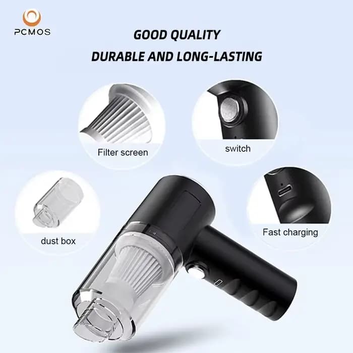 PCMOS 1PC Sans Fil Aspirateur À Double Usage pour La Maison et Voiture 120W Haute Puissance Puissant