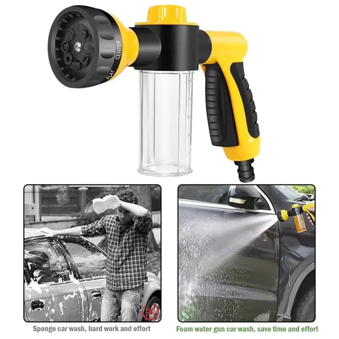 Pistolet à mousse haute pression 8 en 1 avec distributeur de savon pour lavage de voiture