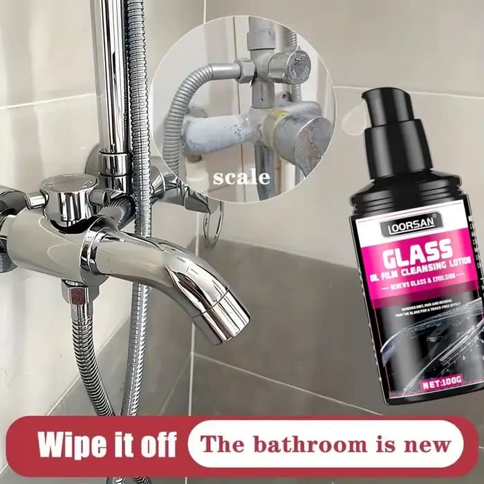 LOORSAN 100ml nettoyant pour verre et douche professionnel dissolvant de calcaire et d'échelle pour salle de bain cuisine voiture cristal clair