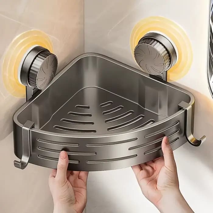 Support de salle de bain à ventouse peu encombrant