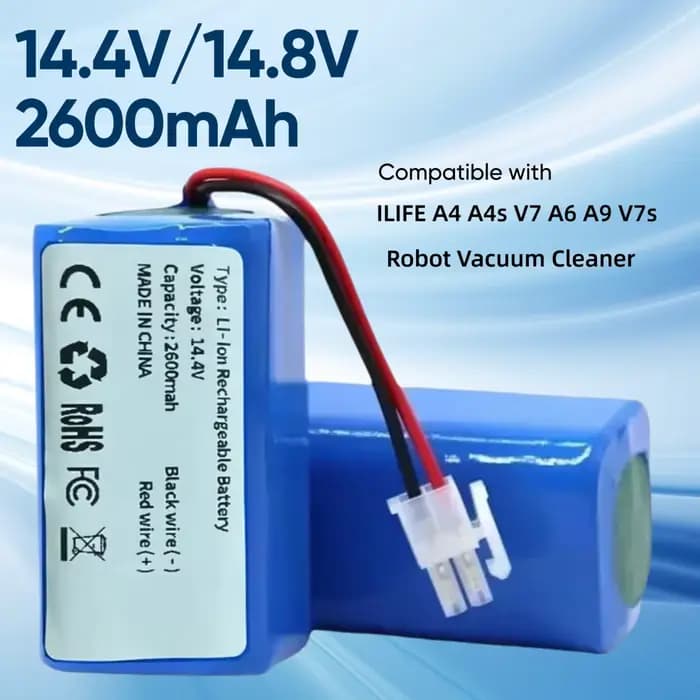 Batterie au Lithium 14.4V/14.8V 2600mah Compatible avec l'aspirateur Robot