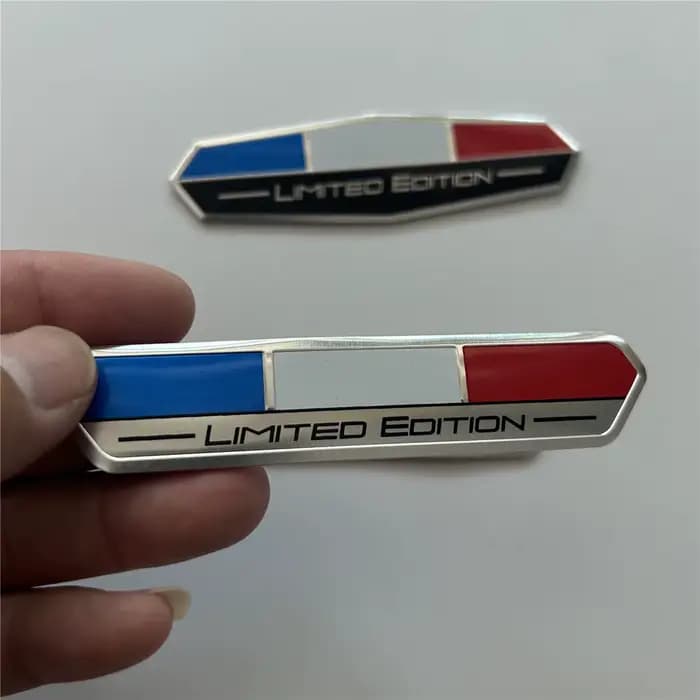 Logo de voiture en alliage d'aluminium, drapeau de France, édition limitée, adapté au coffre de carrosserie, autocollant latéral arrière, accessoires décoratifs
