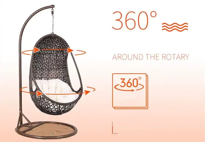 Chaise balançoire suspendue en rotin pour balcon de jardin extérieur