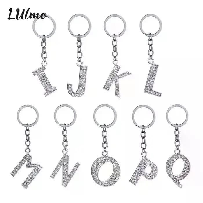 Mode charme 26 lettres anglaises A-Z Alphabet porte-clés sac de voiture cristal strass alliage nom porte-clés bijoux