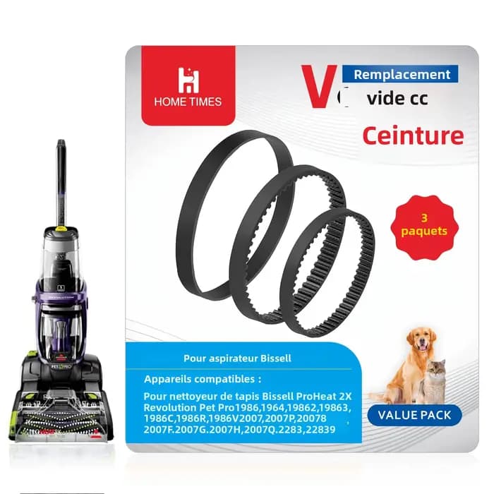 Courroies d'aspirateur de remplacement pour nettoyeur Bissell ProHeat 2X Revolution Pet Pro