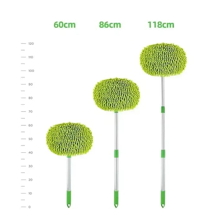 Brosse de nettoyage de voiture télescopique - Balai super absorbant à long manche réglable pour le lavage des vitres et le detailing 