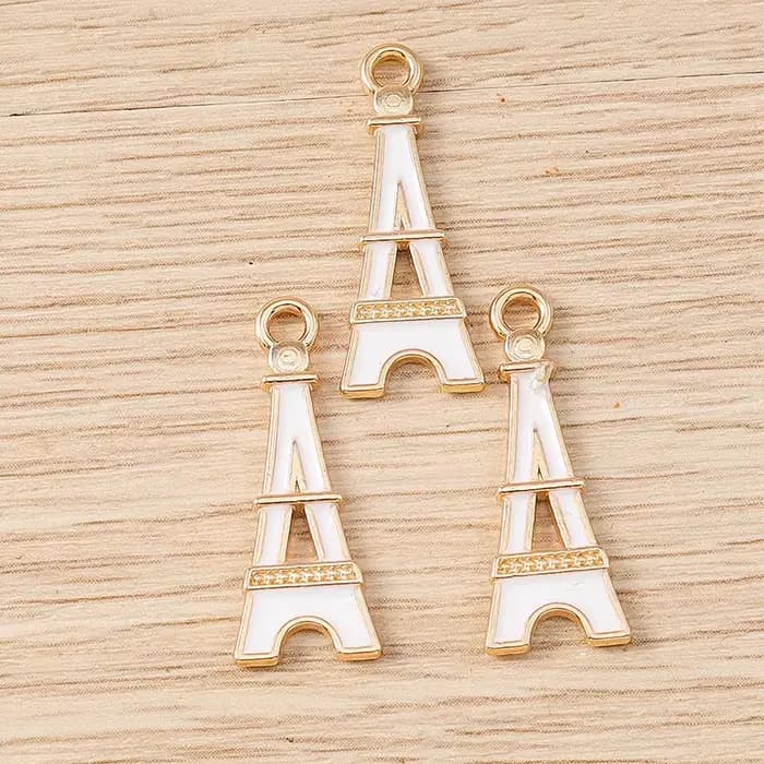 Tusember 10 pièces breloques en alliage émaillé Tour Eiffel de Paris pour pendentifs, boucles d'oreilles, bracelets et accessoires de fabrication de bijoux