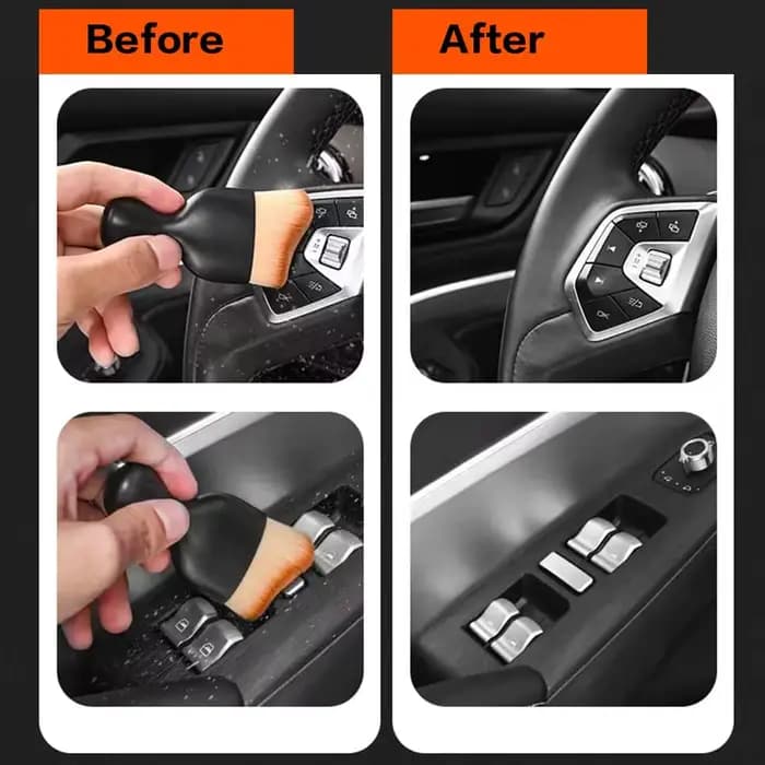 Brosse de détartrage de nettoyage intérieur de voiture, brosse de nettoyage de sortie d'air de climatiseur, brosse d'artefact de dépoussiérage de crevasses de voiture