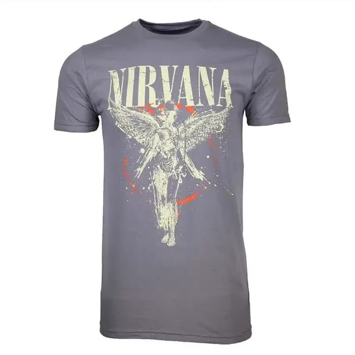 T-Shirt classique avec Logo rouge du groupe de Rock Nirvana, 100% coton, t-shirt graphique pour hommes et femmes, Streetwear d'été