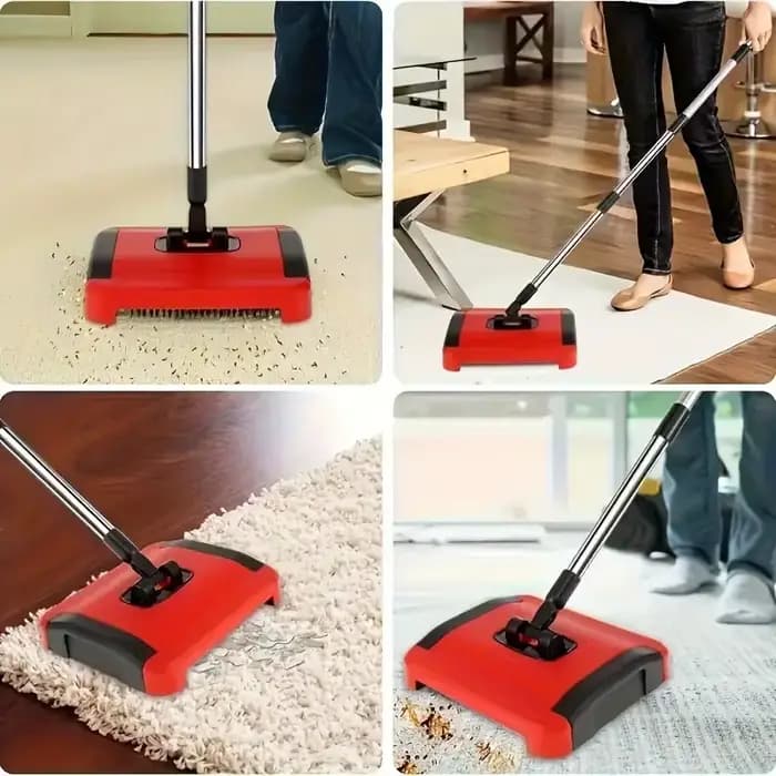 Nettoyeur de tapis manuel avec brosse à rouleau poussoir