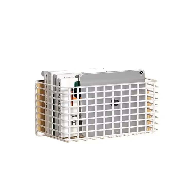 Organisateur de rangement en fil métallique avec panier suspendu pour placard