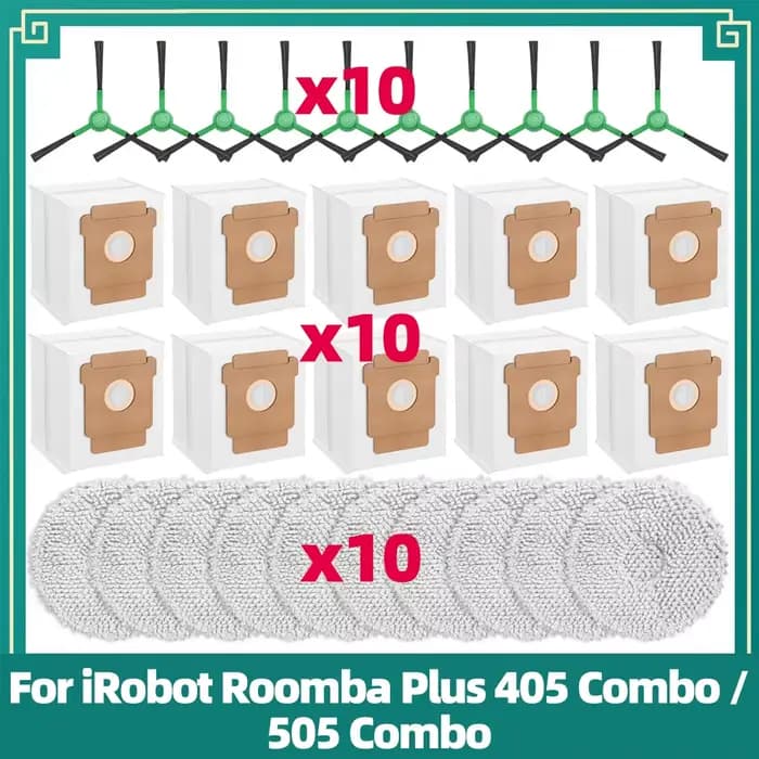 Compatible avec iRobot Roomba Plus 405 / 505 / 507 Combo Kits de remplacement pour aspirateur Brosse latérale