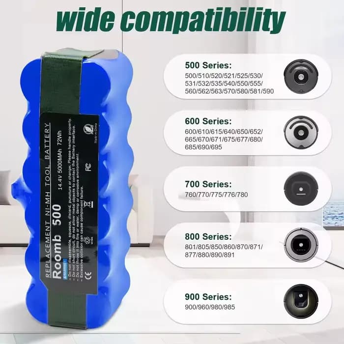 Batterie pour aspirateur robot IRobot Roomba 520 521 530 555 650 675 676 760 780 790 865 870 880 886