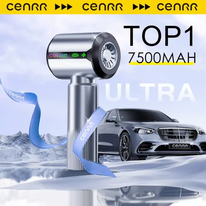 Aspirateur de voiture CENRR, nouveau, sans fil, mini, puissant, portable, avec affichage LED, lampe, pistolet à air, 7500mAh
