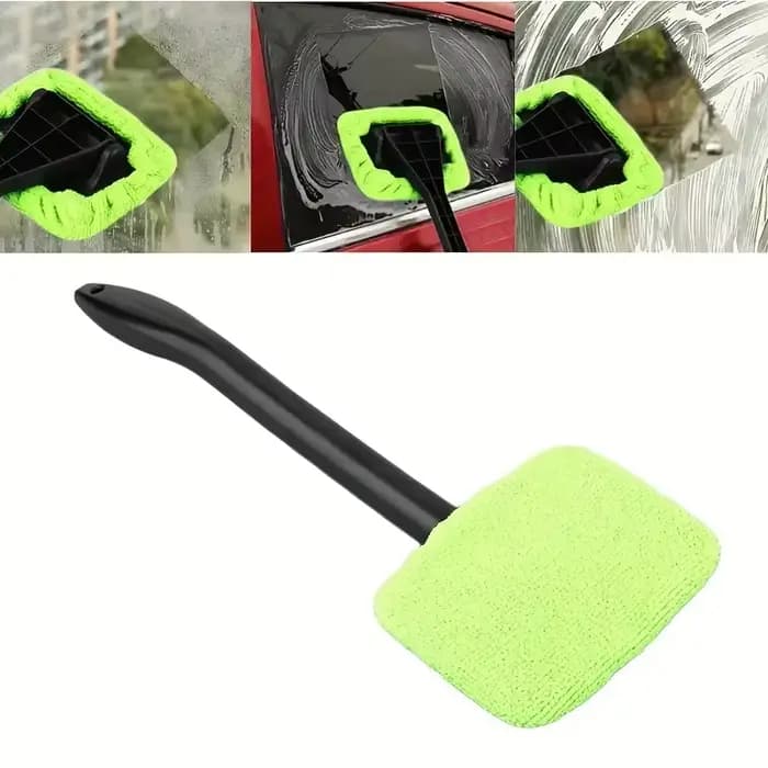 1-PC Car Window Cleaner Brush Kit with Long Handle for Windshield & Interior Cleaning