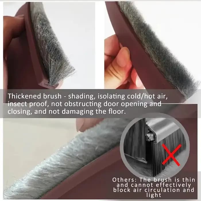 Bouchon anti-poussière pour joint de porte avec brosse