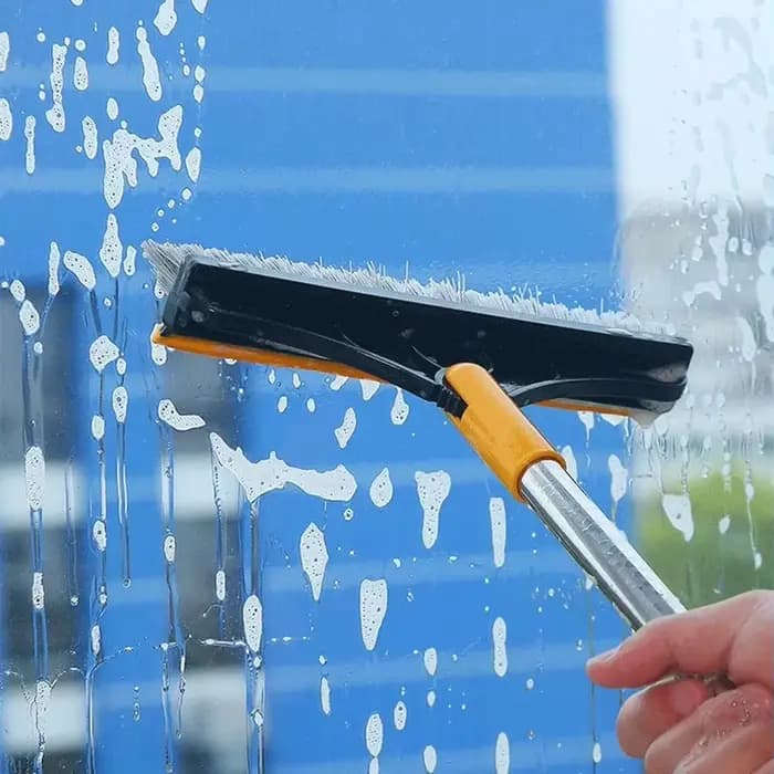 Brosse de nettoyage de sol 2 en 1, manche Long, essuie-glace de salle de bains, raclette de fenêtre à poils rigides, balai magique, vadrouille de sol, outils de nettoyage de carrelage de baignoire