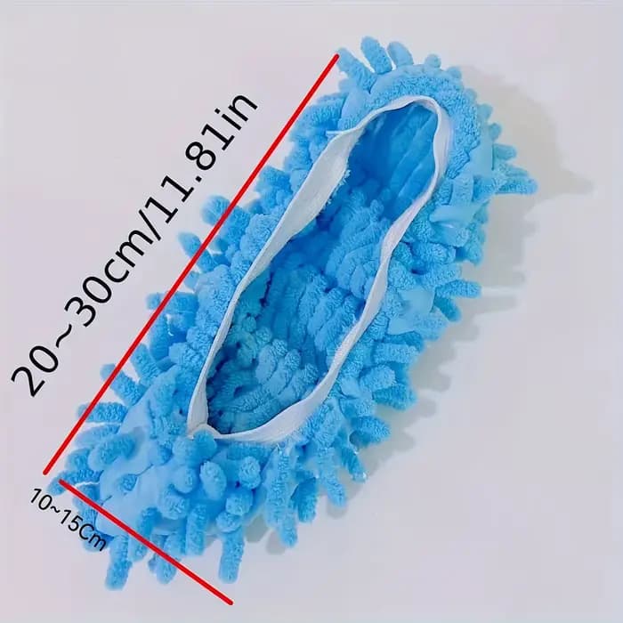 2 paires de chaussons serpillères en microfibre