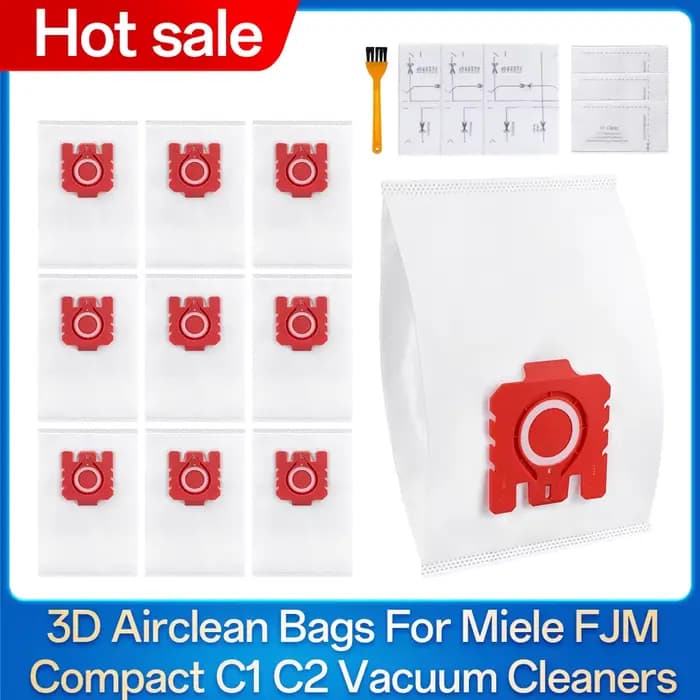 Sacs à poussière 3D Airclean FJM pour aspirateur série Miele Compact C1 C2 S241 S290 S300i S500 S700 S4 S6