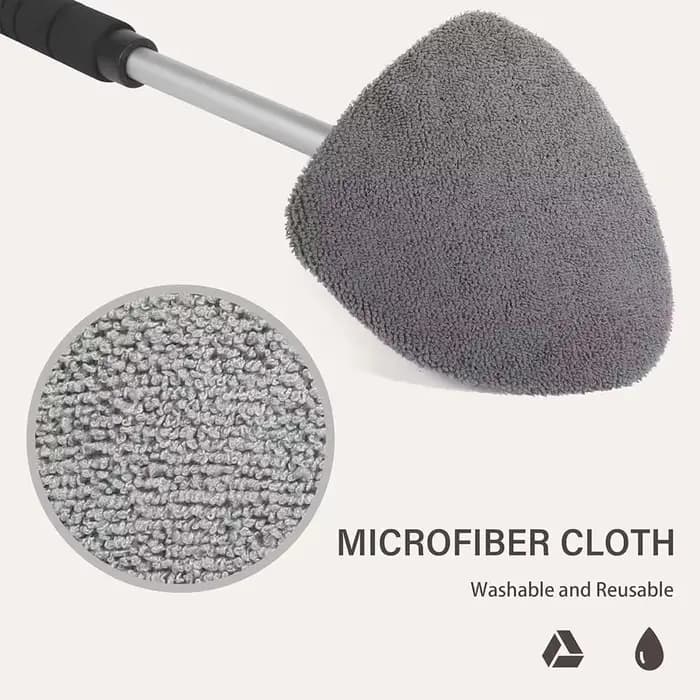 Brosse de nettoyage de vitres de voiture avec 3 couvercles en microfibre + bouteille de pulvérisation