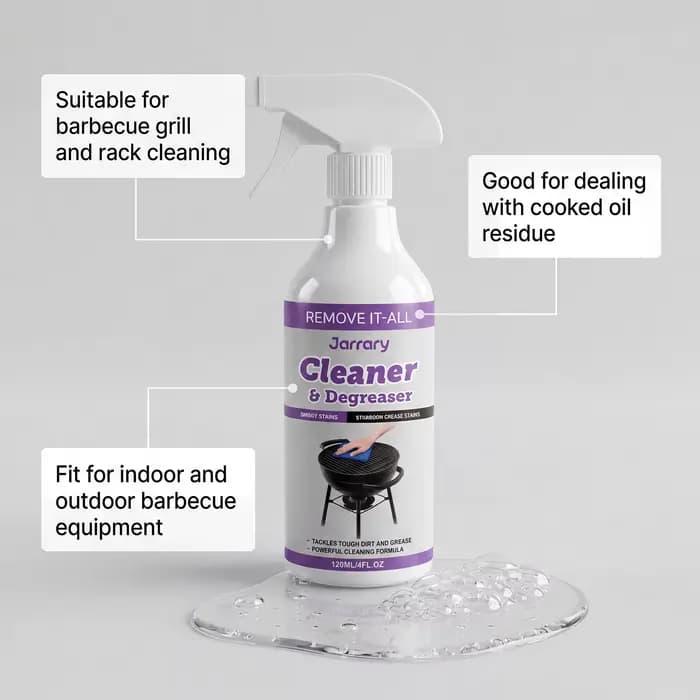 Dégraissant puissant pour grillades – Nettoyant mousse rapide pour taches d'huile de cuisine