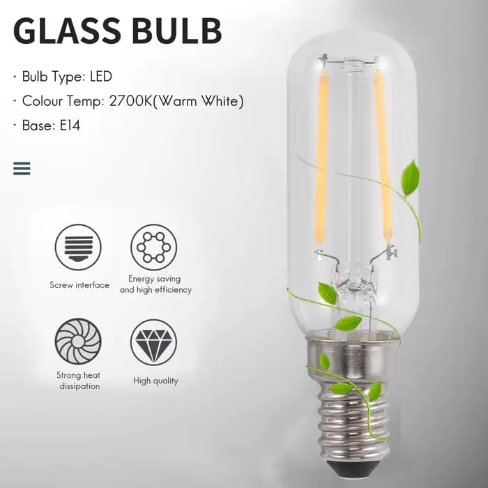 Ampoule LED blanche chaude pour hotte, 2 pièces, E14, 3W