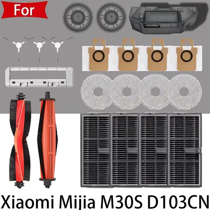 Accessoires d'aspirateur pour Xiaomi, brosse latérale principale, lèvre, filtre Hepa, vadrouille, gril, pièces de sac à poussière, livres auto, Xiaomi, Jia, M30S, D103CN