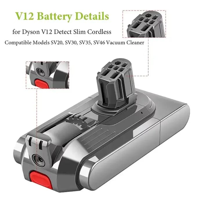 Batterie 25.5V 6000mAh pour aspirateur Dyson V12 Detect Slim sans fil SV20