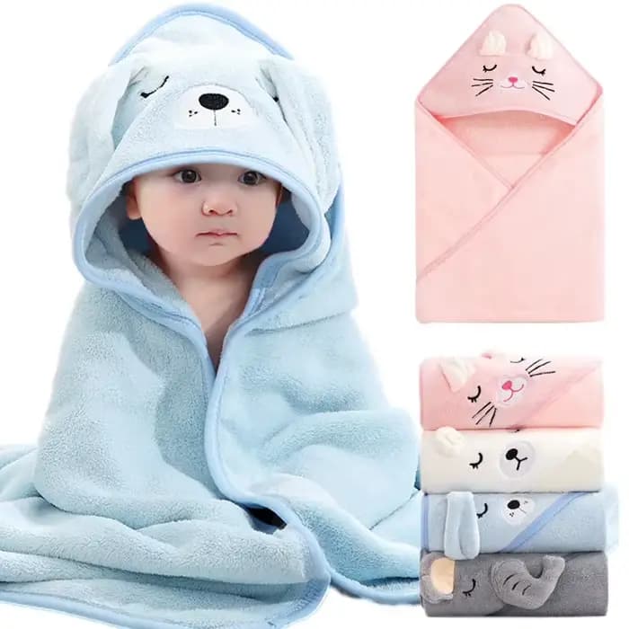 1 Serviette de bain pour bébé, serviette de bain animale, couverture pour bébé, articles de salle de bain