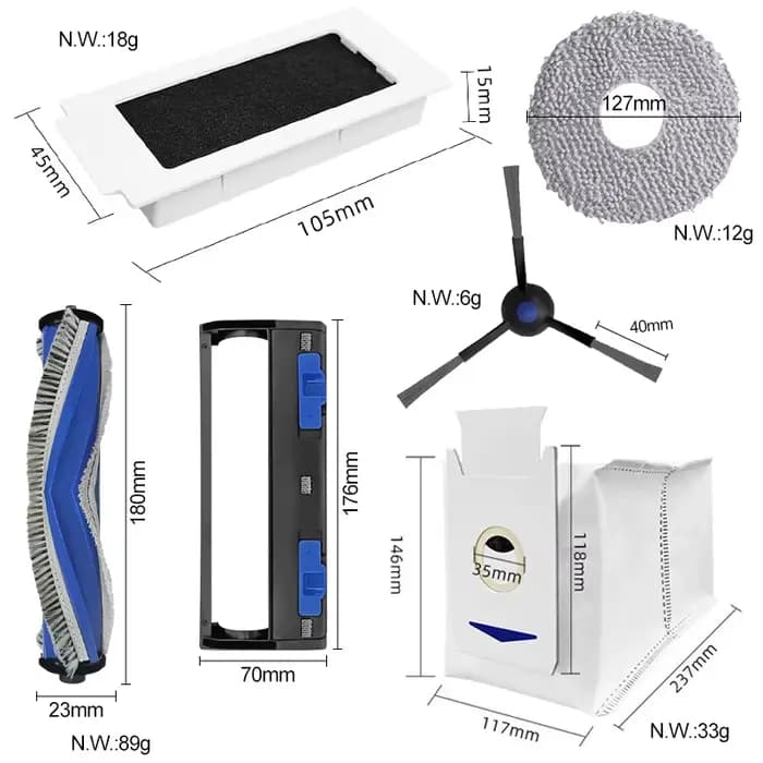 Accessoires pour aspirateur Robot ECOVACS DEEBOT T30S / T30 PRO / T30 Omni