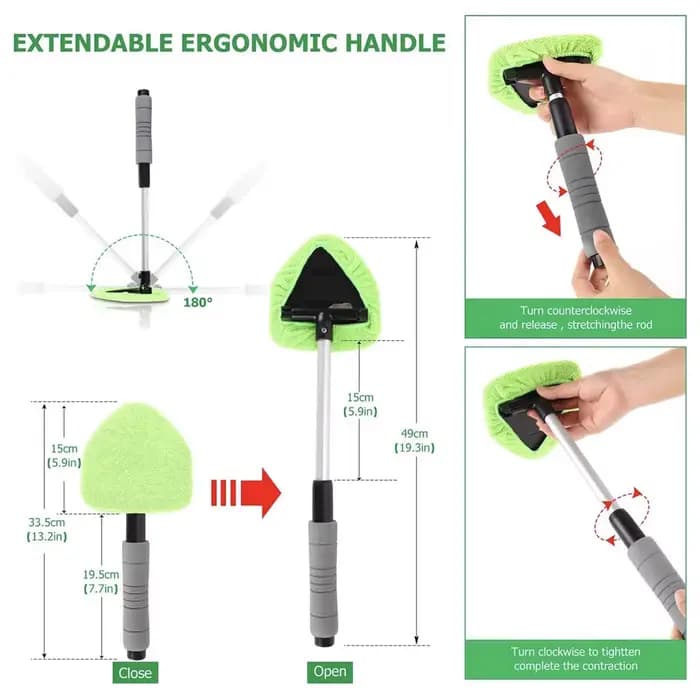Ensemble de brosses de nettoyage de pare-brise de fenêtre de voiture télescopique