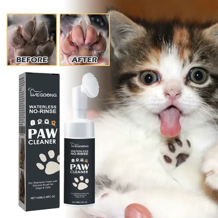 Mousse nettoyante pour pattes d'animaux domestiques