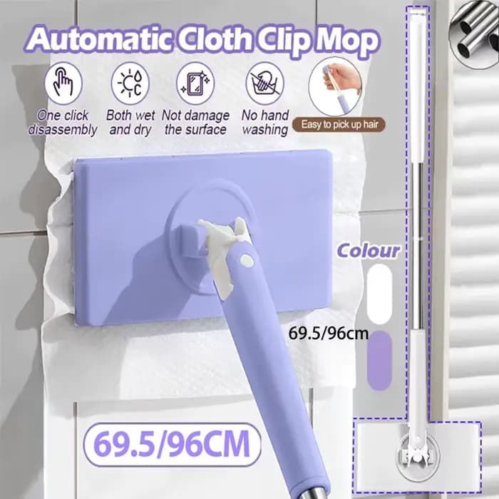 Grand balai de nettoyage mains libres pour fenêtres et sols 360 ° Nettoyeur de poussière rotatif automatique