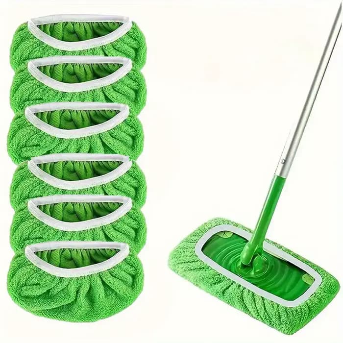Paquet de 4 tampons de vadrouille en fibres – réutilisables