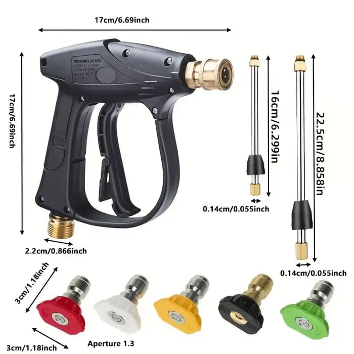 Pistolet de lavage haute pression 2175PSI avec connexion rapide M22-14 1/4"