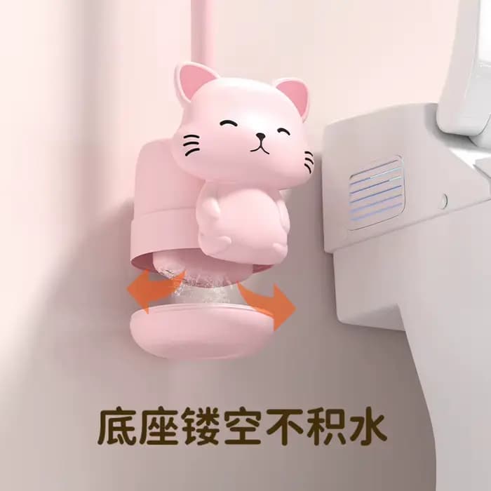 Ensemble de brosses de toilette murales en forme de chat mignon