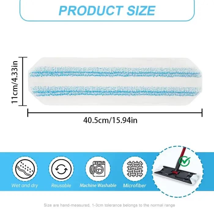 Chiffons de remplacement adaptés au système de vadrouille plate Vileda H2prO