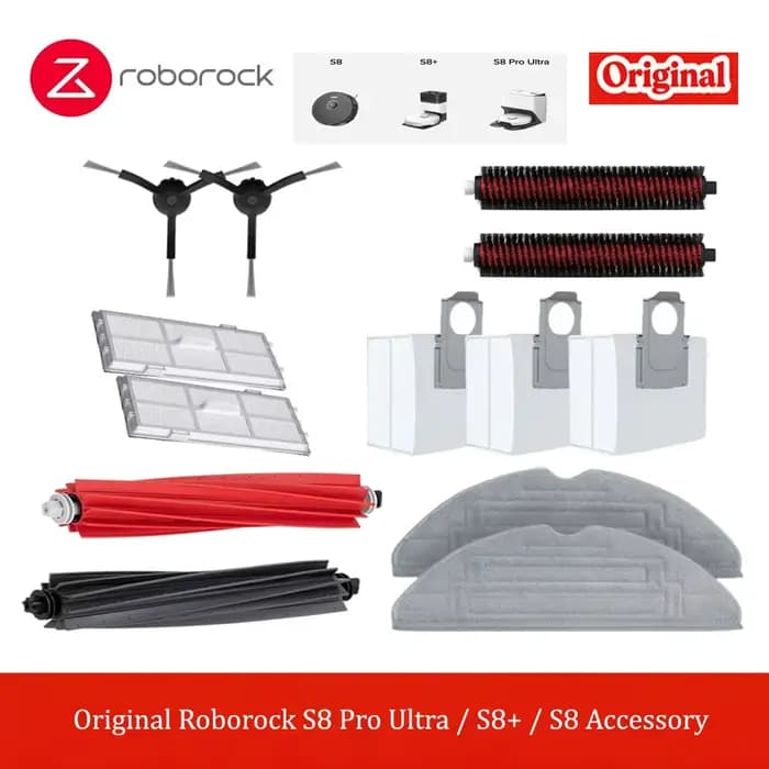 Roborock S8/S8+/S8 Pro Ultra – aspirateur robot original avec accessoires : serpillière