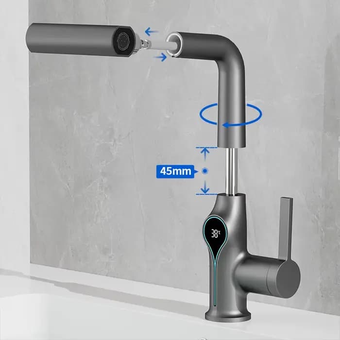 Pulvérisateur d'eau chaude et froide avec affichage numérique de la température