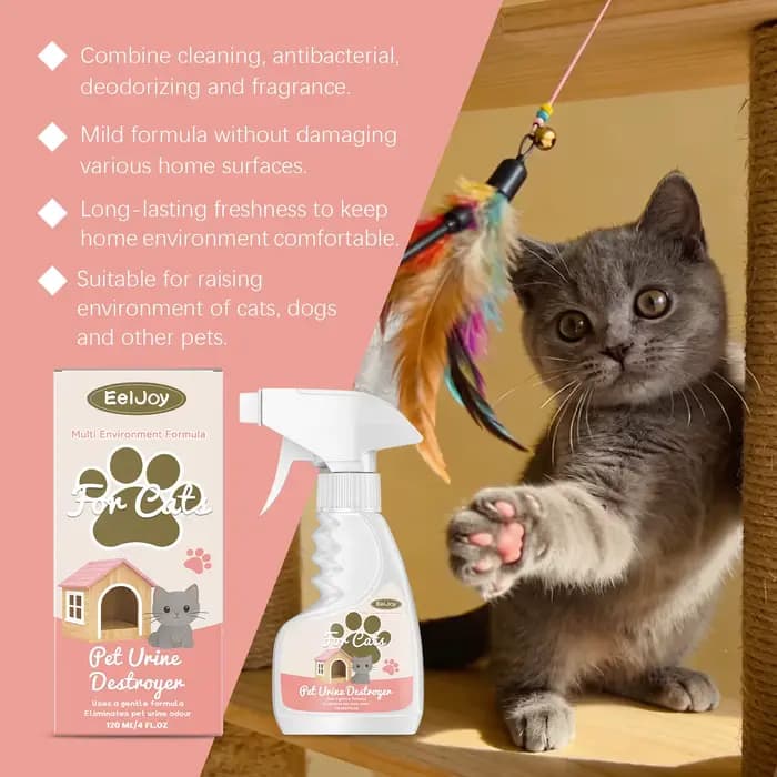 Spray Désodorisant et Détachant pour Urine d'Animaux – Élimine les Taches et les Odeurs de Chat et de Chien sur Toutes