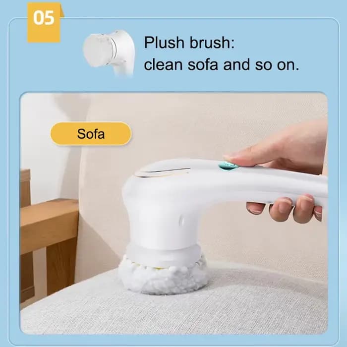 Brosse de nettoyage électrique sans fil 5 en 1, salle de bains, fenêtre, cuisine, automobile, Machine de nettoyage rotative multifonctionnelle pour la maison