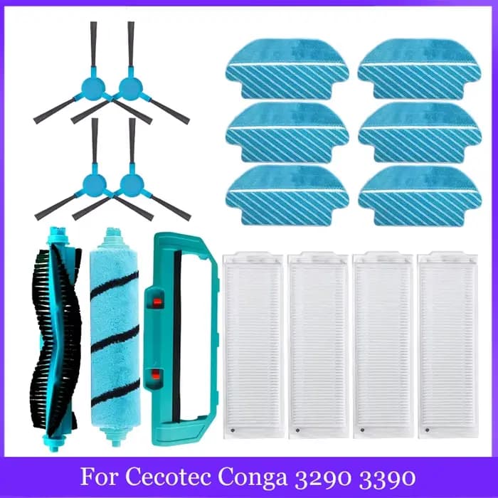 Pour Cecotec Conga 3290 3390 3490 3590 3690 3790 3890 Ultra titane aspirateur vitale brosse latérale principale filtre Hepa pièce de rechange