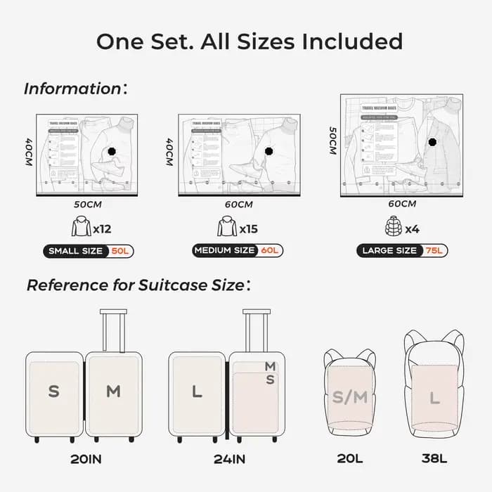 Ensemble de sacs sous vide FLEXTAIL X VOLLYC NANO