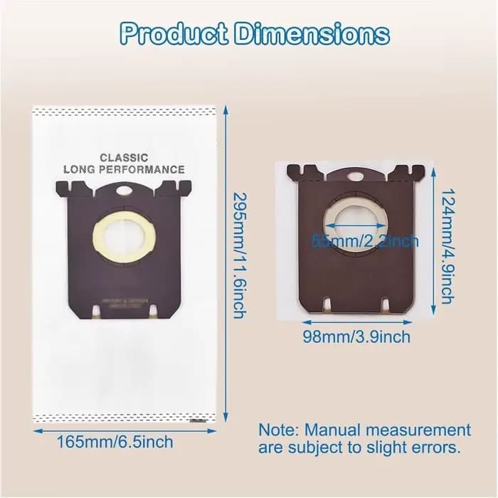 Sac à poussière pour aspirateur Electrolux s-bag GR201 AEG Philips FC8021 FC9049 HR8500 FC9150 E201B