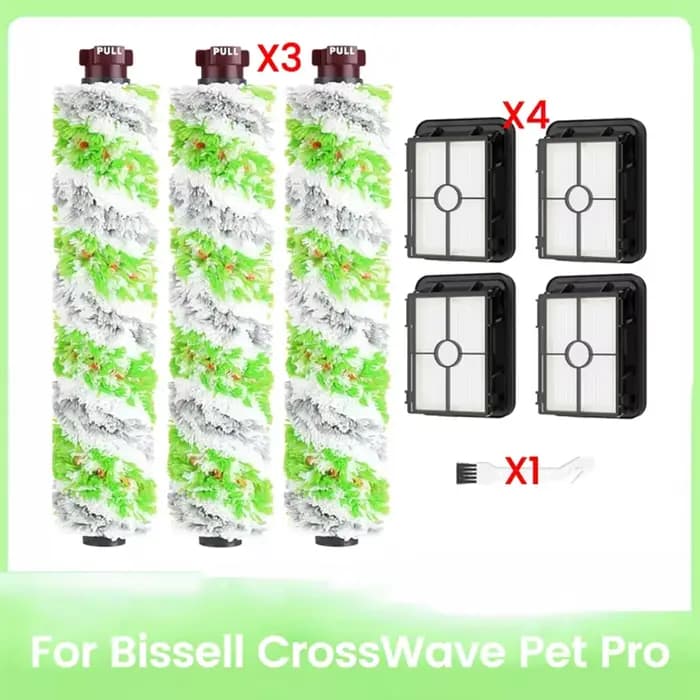 8PCS remplacement de filtre de brosse pour Bissell Crosswave Pet Pro multi-surfaces rouleau
