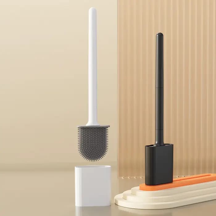 MINI brosse de toilette en Silicone anti-fuite d'eau avec Base Wc