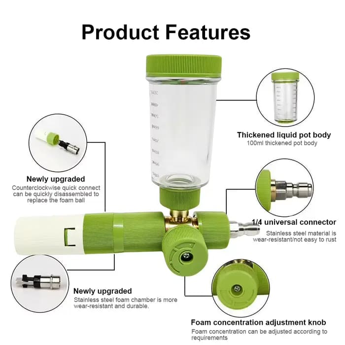 Pot de mousse d'eau de 100ml avec connecteur rapide de 1/4 pouces