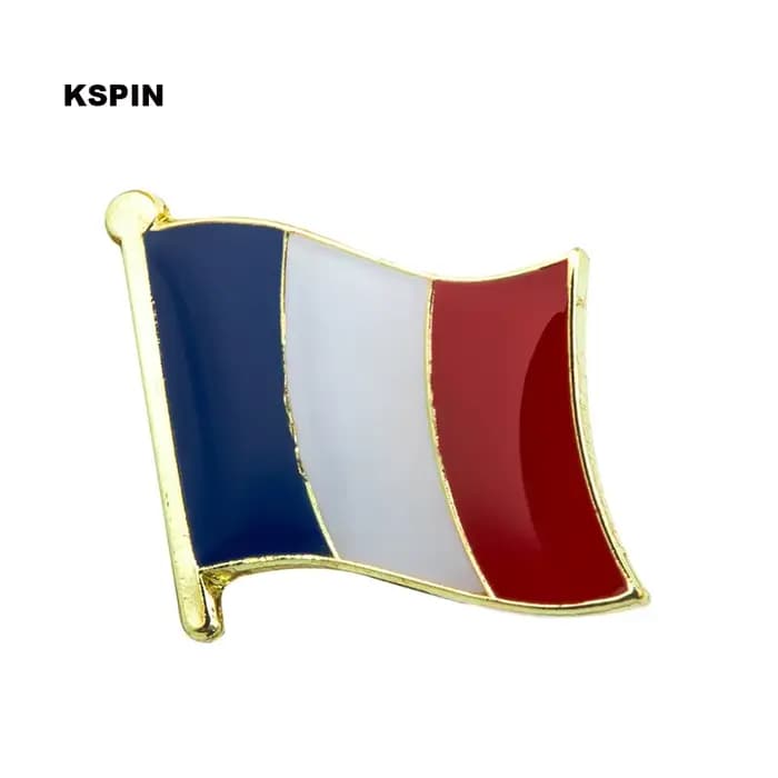 Épinglette drapeau en métal de France, Badges pour vêtements, ensemble Rozet, broche en broches KS-0057
